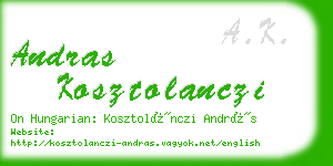 andras kosztolanczi business card